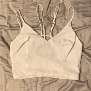 Small White Lush tank crop top.
